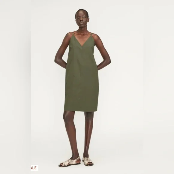 Everlane The Poplin dress Olive , size 2 - Picture 6 of 11